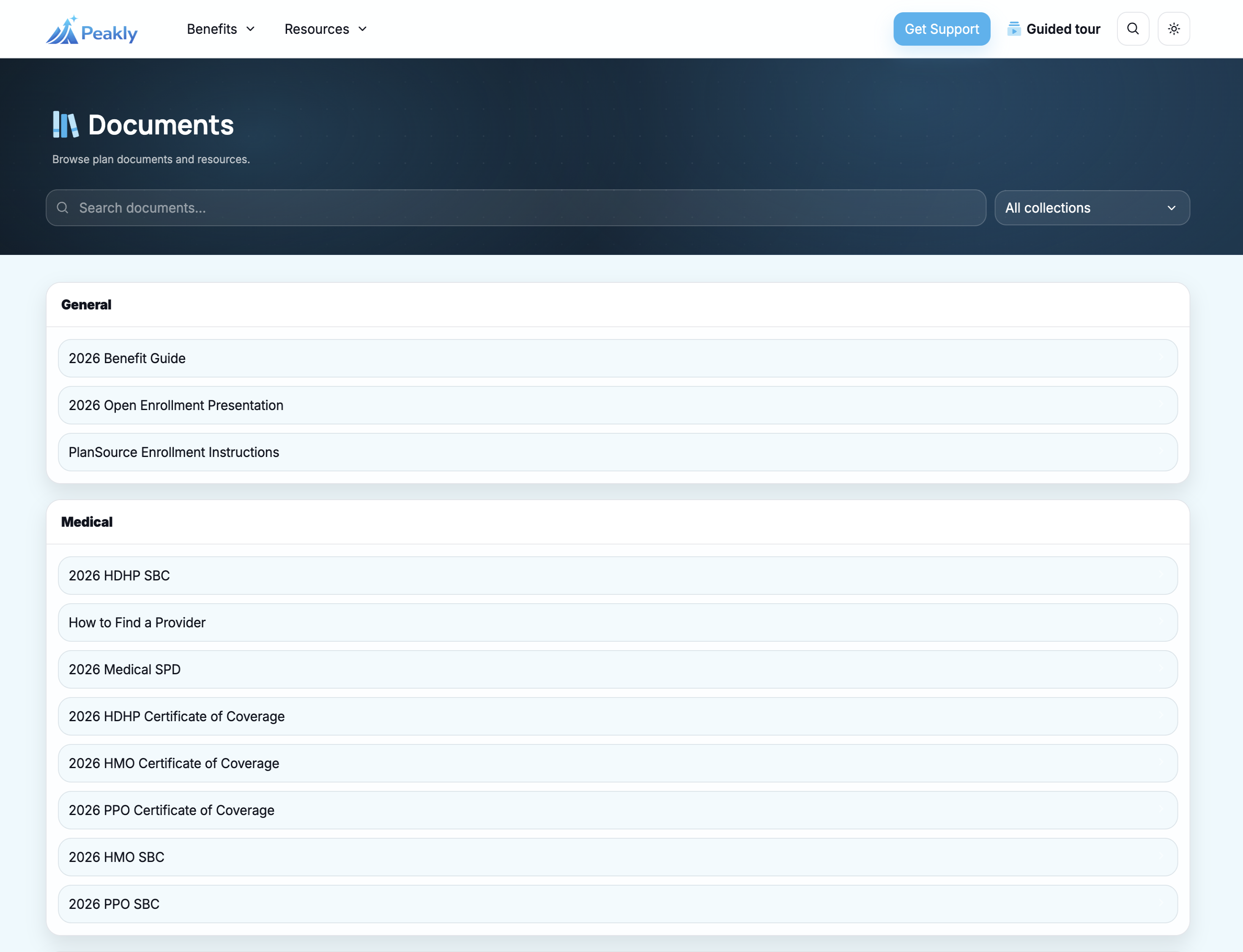 Documents center screenshot